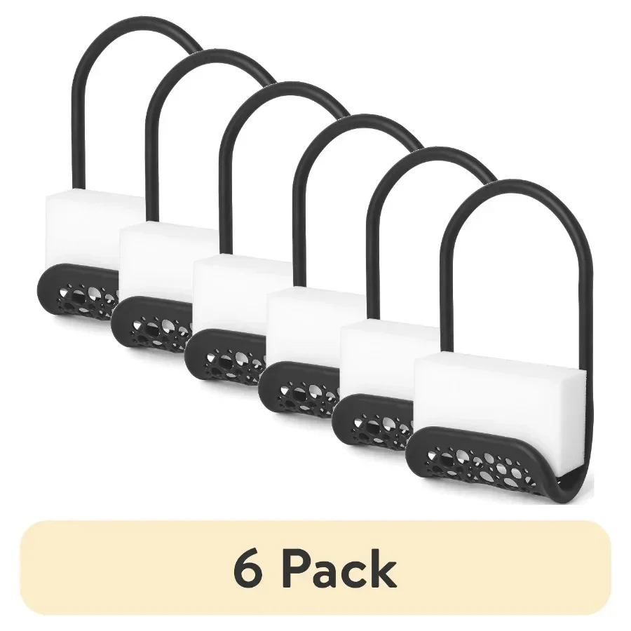 

(6 шт.) Гибкая раковина Caddy, открытие, пластик, черный, можно повесить