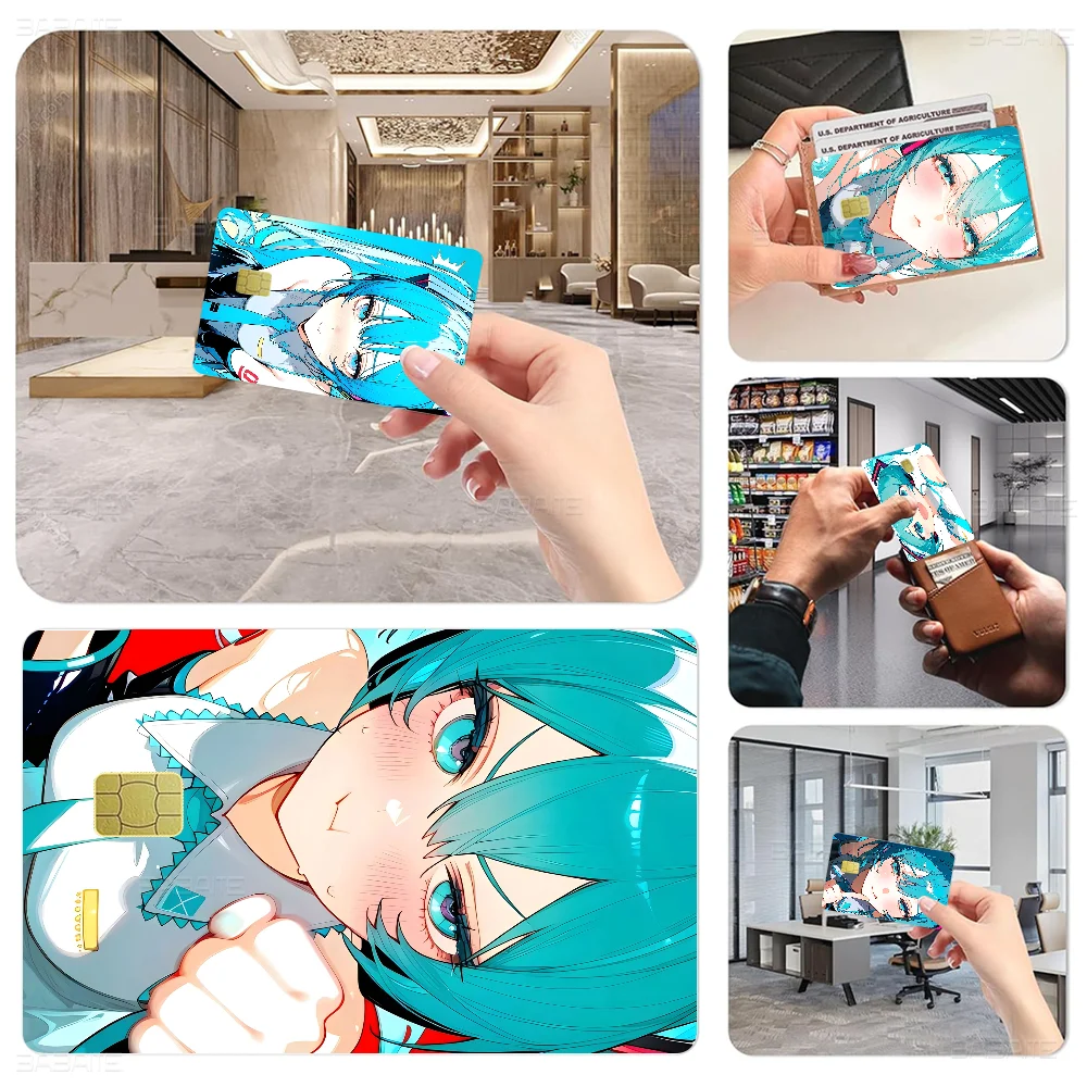 

Virtual Idol H-Hatsunes M-MikU Diy Credit Debit Card Sticker Party Sticker Decoration Waterproof Small Chip Card Skin Sticker