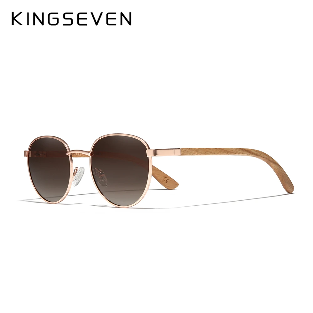 KINGSEVEN Sunglasses For Men UV400 Polarized Women’s Eyeglass Frame Natural Wood Fashion Sun Glasses Protection Eyewear