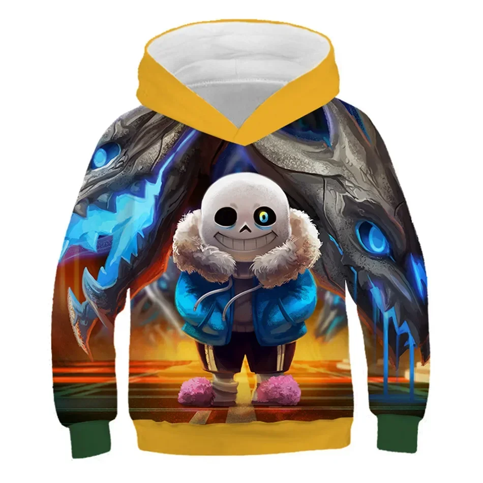 New Kids 3D Game Hoodies Boys Girls Undertale Sans Lovely Anime Hoody Sweatshirts Children Fashion Hooded Pullover Tops