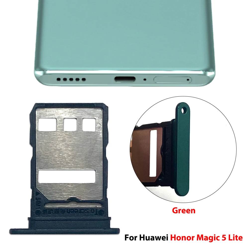 SIM Card Tray For Huawei Honor Magic 5 Pro 5 Lite 5 Holder Dual Slot Replacement Parts