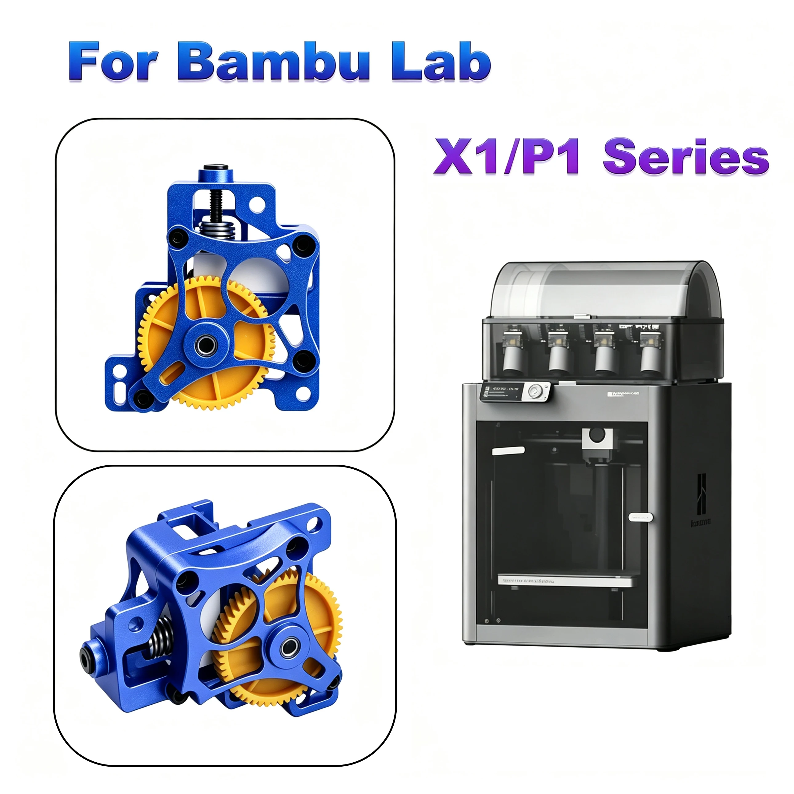 

For Bambu lab P1/X1 Series Upgrade CNC Metal Extruder Unit Hardened Steel Extruder For P1S P1P For Bambu lab Hotend Extruder