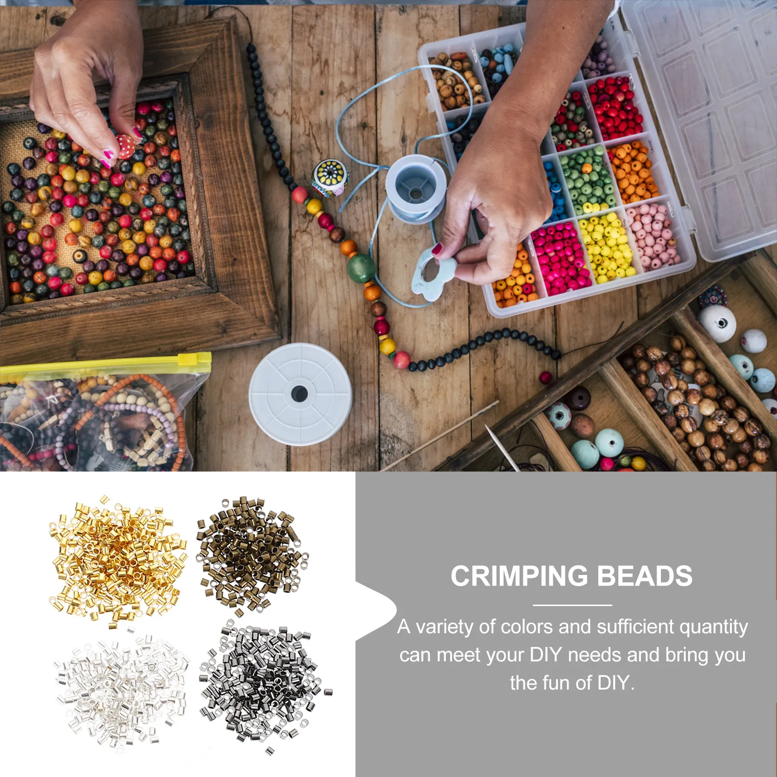 2000 Pcs Beads for Jewellery Making Bracelet Curved Tube Tubes Craft Loose Crimp Jewelry