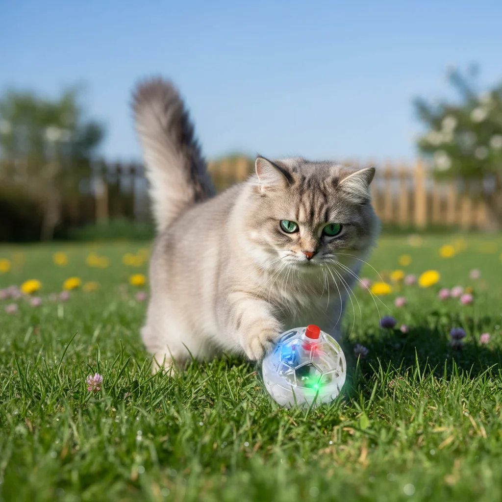 Cat Transparent Glowing Ball Toy Flashing Interactive LED Touch Activated Glowing Ball Suitable Kitten Puppy Running Exercise