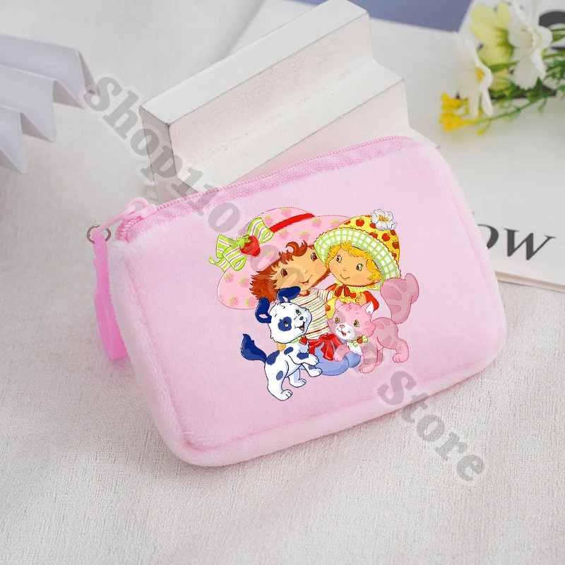 Children Anime Plush Coin Purse Strawberry Shortcake Girl Cute Wallet Kids Cartoon Printed Money Bag Accessories Storage Pouch view 3