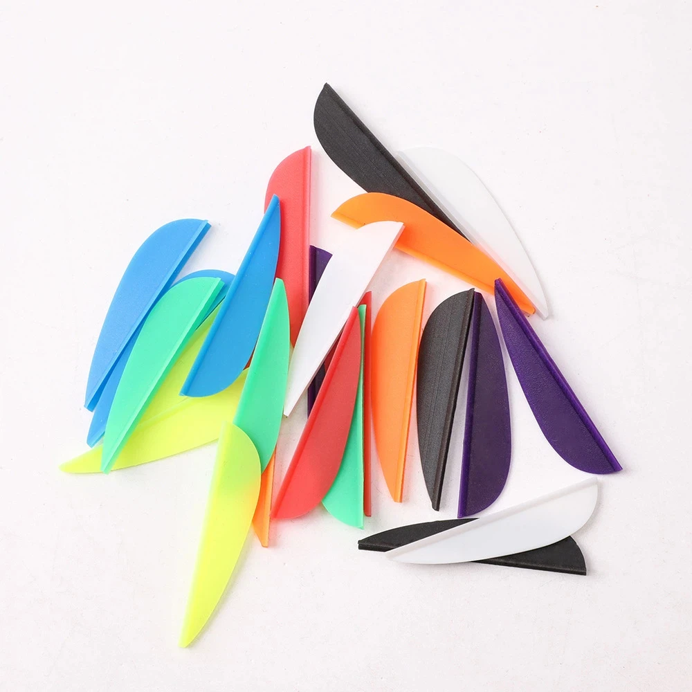 100pcs Archery Vanes 2-inch Water Drop High Elasticity Plastic Feather Compound Bow Reverse Bow Shoting Support Accessories