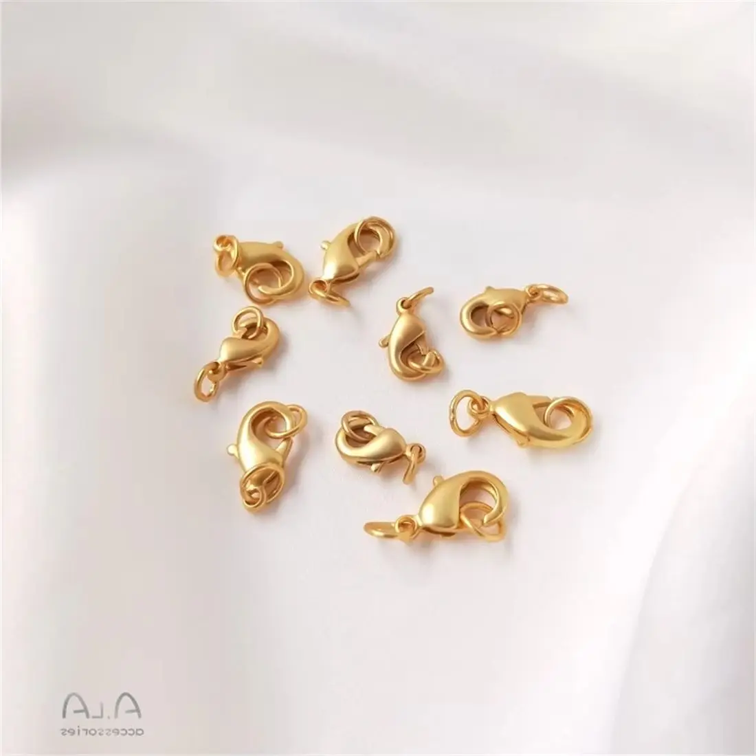 18K Gold Tone Matte Sand Gold Lobster Clasp, Spring Clasp for Bracelet Necklace Connection DIY Jewelry B903