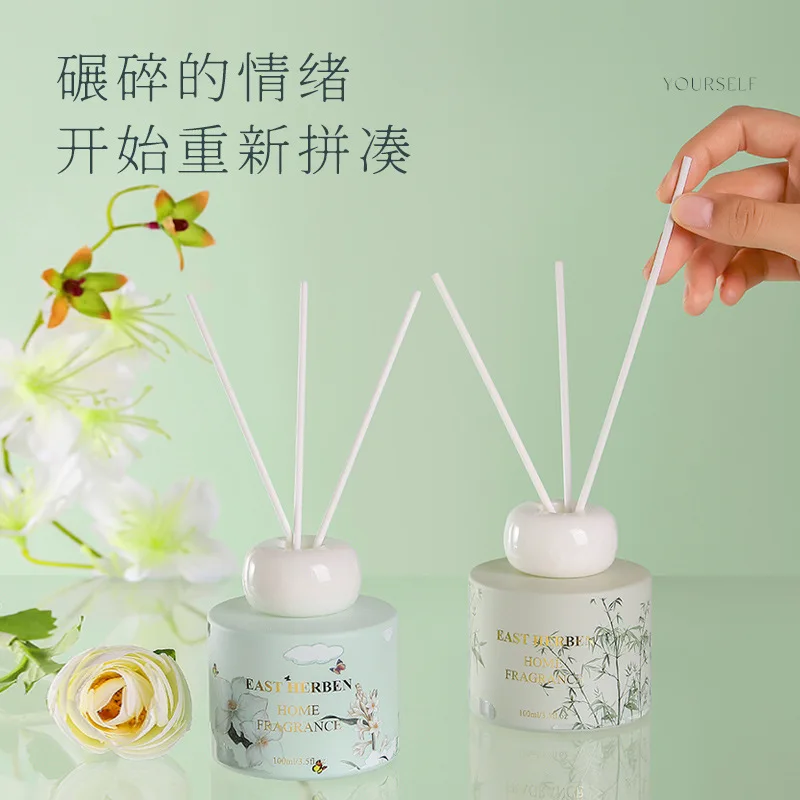 Tea Scent Reed Diffuser Fireless Aromatherapy Long Lasting Premium Fresh Scent Odor Remover Household Living Room Bathroom Indoo