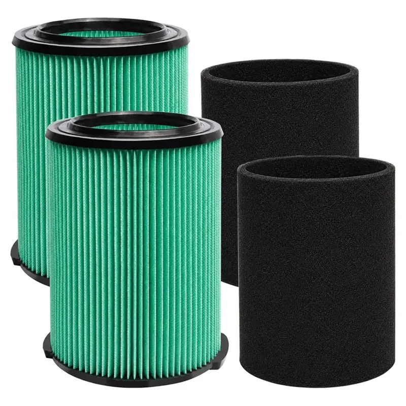 A02F-For Ridgid Shop Vac Replacement Filter Set 2-Pack Filter Set For 6-9 Gal Husky Wet Dry Vacs
