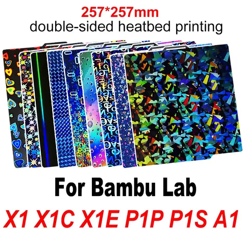 Placa de construcción X1C P1P P1S A1 X1 para laboratorio de bambú, lámina PEI suave PEO PET para impresora 3D, placa de construcción de cama térmica
