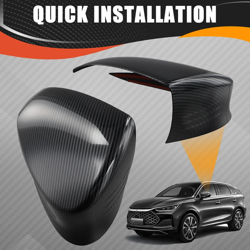 

Car Side Door Mirror Cap Rearview Mirror Cover Trim Protective Carbon Fiber Look For BYD TANG-A92D