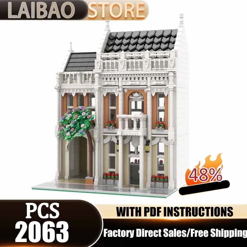 

City Street View Model Moc Building Bricks Boutique Building Technology Modular Blocks Gifts Christmas Toys DIY Sets Assembly