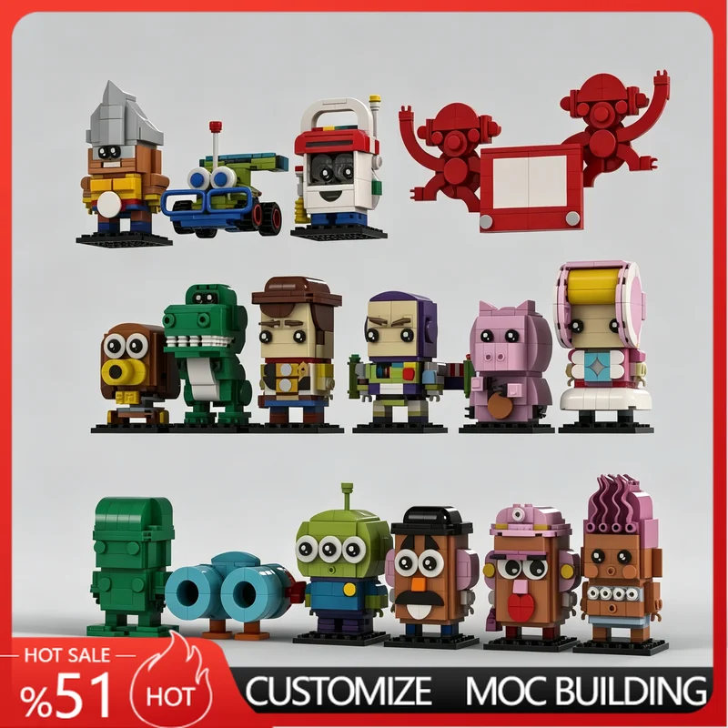 

1894 Parts Custom Cartoon Character Block Figures Bundle Creative Model Building Blocks Assembly Educational Toy Birthday Gifts