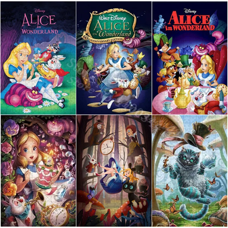 Alice In Wonderland Puzzle 1000 Pieces Disneycartoon Jigsaw Puzzle for Adults Kids Intellectual Educational Toys Diy Gift Girl