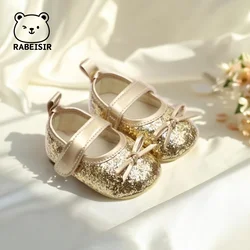 Baby girl princess shoes birthday shoes 0-18 months baby walking shoes soft soled bow shoes