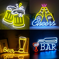 Open Welcome Bar Neon Signs LED Lights Pink Light Up Sign Wall Art Lamp USB Home Bars Shop Room Party Gamer Room Decoration Item