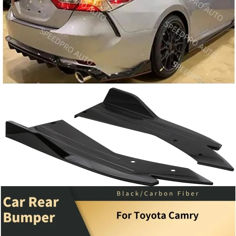 

For T0yota Camry Rear Bumper Spoiler Lips Splitter Diffuser Scratch Protector Trims Side Skirt Extension Body Kit Black