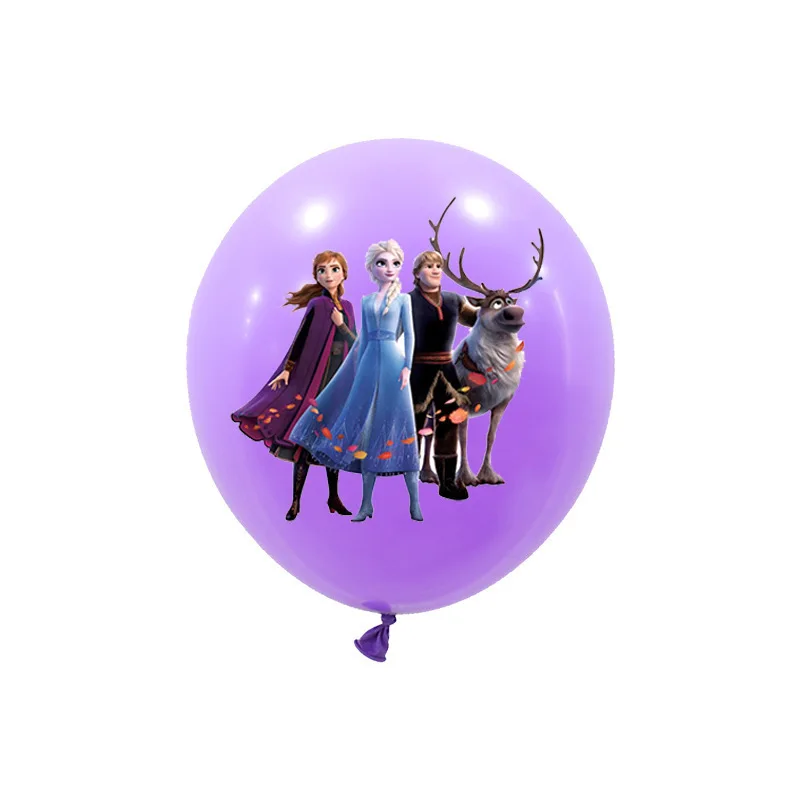 10 pezzi Frozen Princess Blue Purple Latex Balloon Girl Frozen Decoration Supplies 12 pollici Princess Theme Print Baby Shower Globos