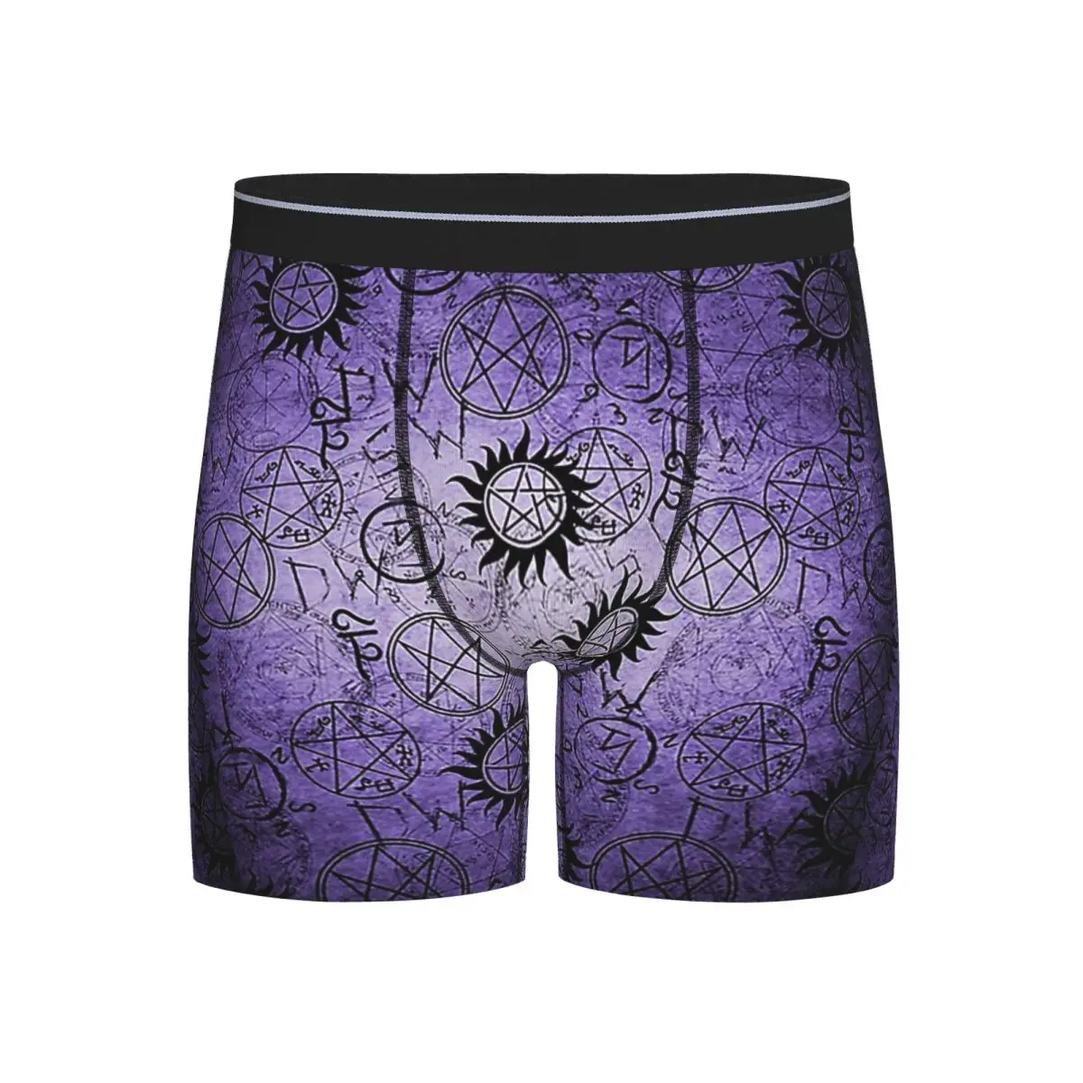

Long Boxer Underpants Shorts Supernatural Purple Panties Men's Breathable Underwear for Homme Man Boyfriend Gift