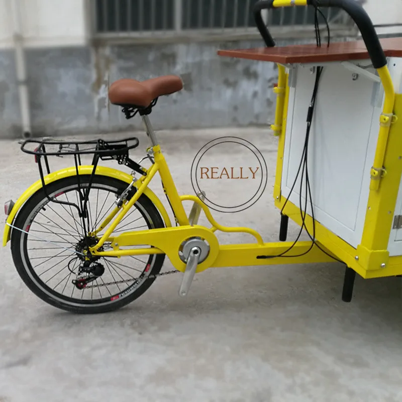 OEM Six Speed Regulation Coffee Tricycle Electric Three Wheel Bike Cargo Cart Adult Fast Food Truck