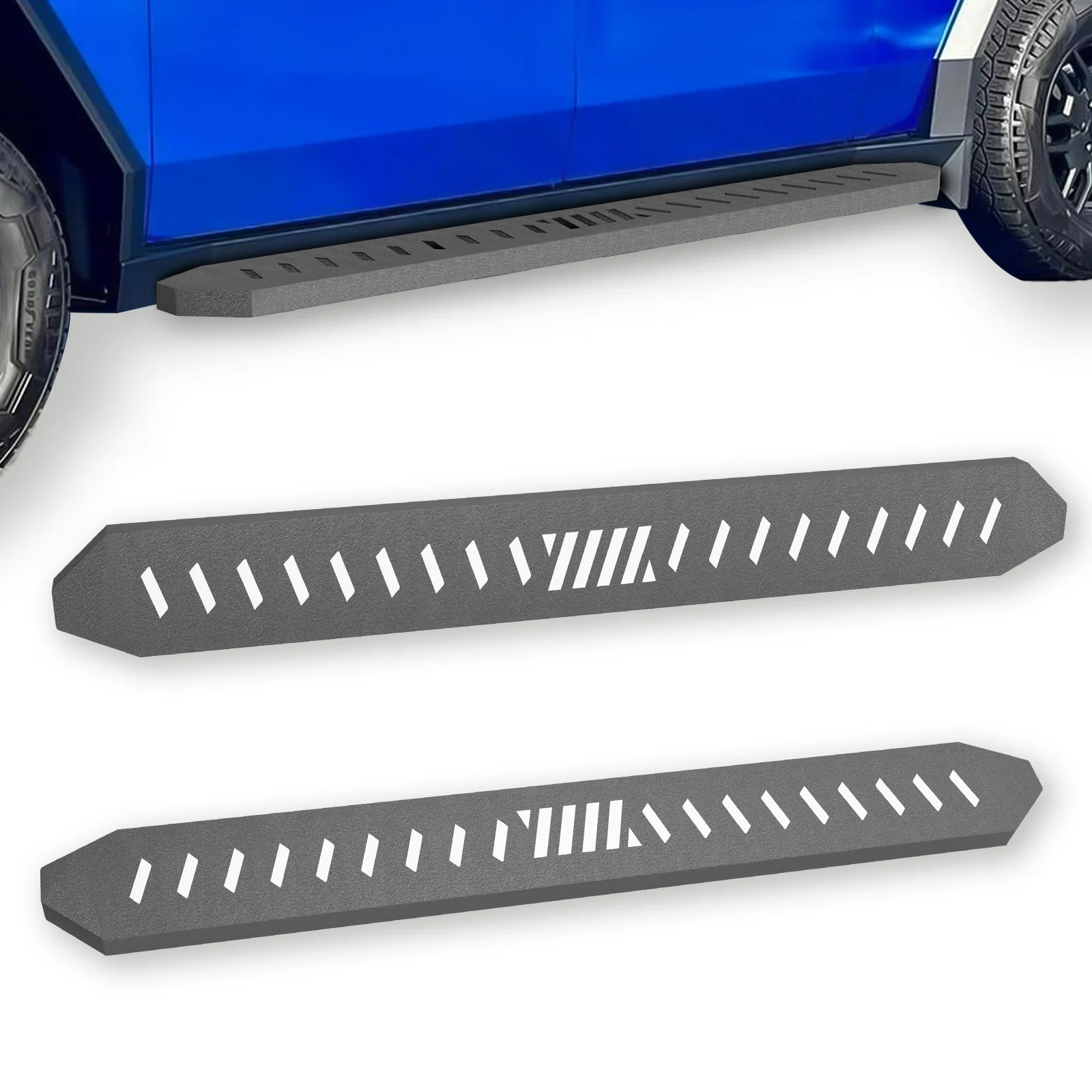 

Running Boards with Heavy-Duty Steel For 2024-2026 Tesla Cybertruck Nerf Bar Step Rails