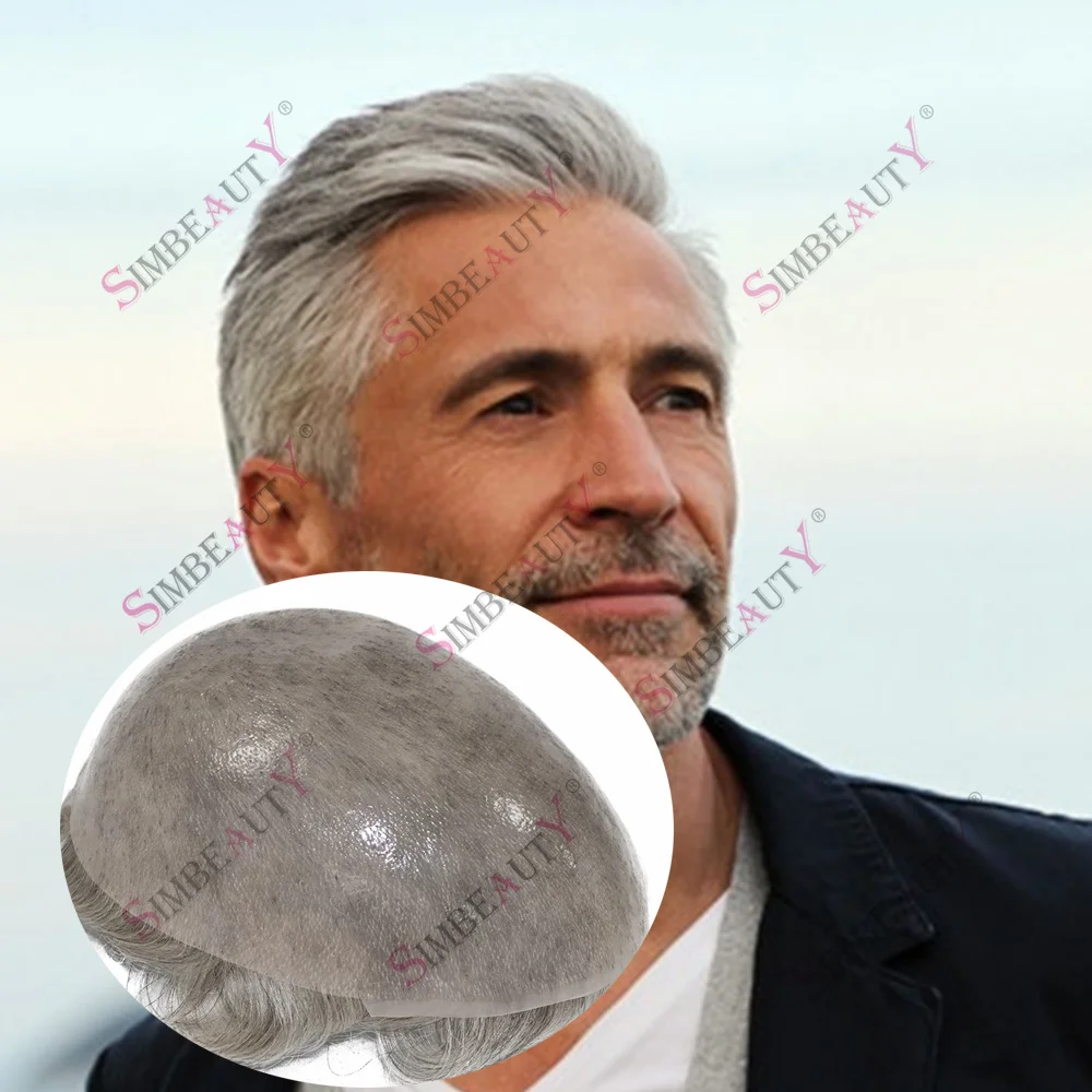 

Ультратонкий незаметный мужской парик (система волос) 0.04 мм, полностью закрытый, цвет темно-коричневый, черный, серый, белый, 1B80, из натуральных человеческих волос, с естественной линией роста волос