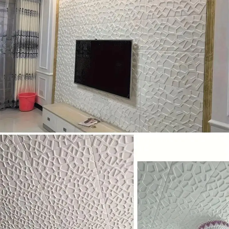 1/4Pcs 3D Foam Ceiling Self-adhesive Anti-collision Wall Stickers Waterproof Peel And Stick Background Wallpaper Bed Room Decor