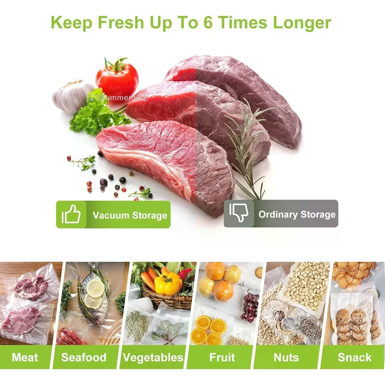 【SSummer10】【xxx】BPA Free Vacuum Sealer Rolls Food Grade Universal Compatible For Kitchen Food Storage Meal Prep Sous Vide【SS】