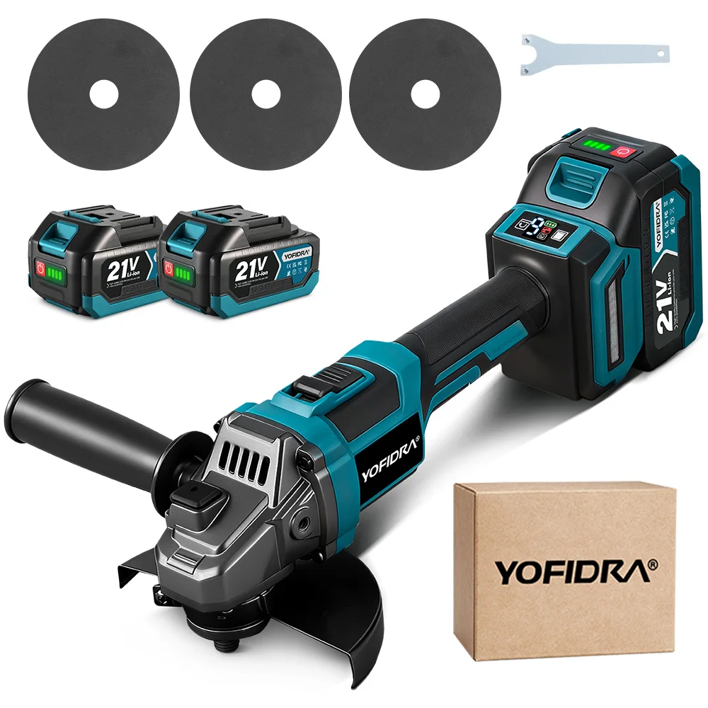 YOFIDRA 6 Gänge 30000 U/min Bürstenlosen Elektrischen Winkel Grinder Metall Holz Schleifen Polieren Cutter Power Tool Für Makita Batterie pin