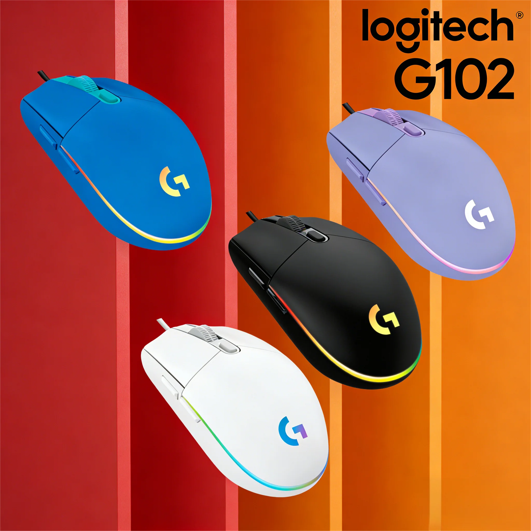 

Проводная мышь Logitech G102, RGB, игровой класс, 8000 точек на дюйм, регулируемая для геймера