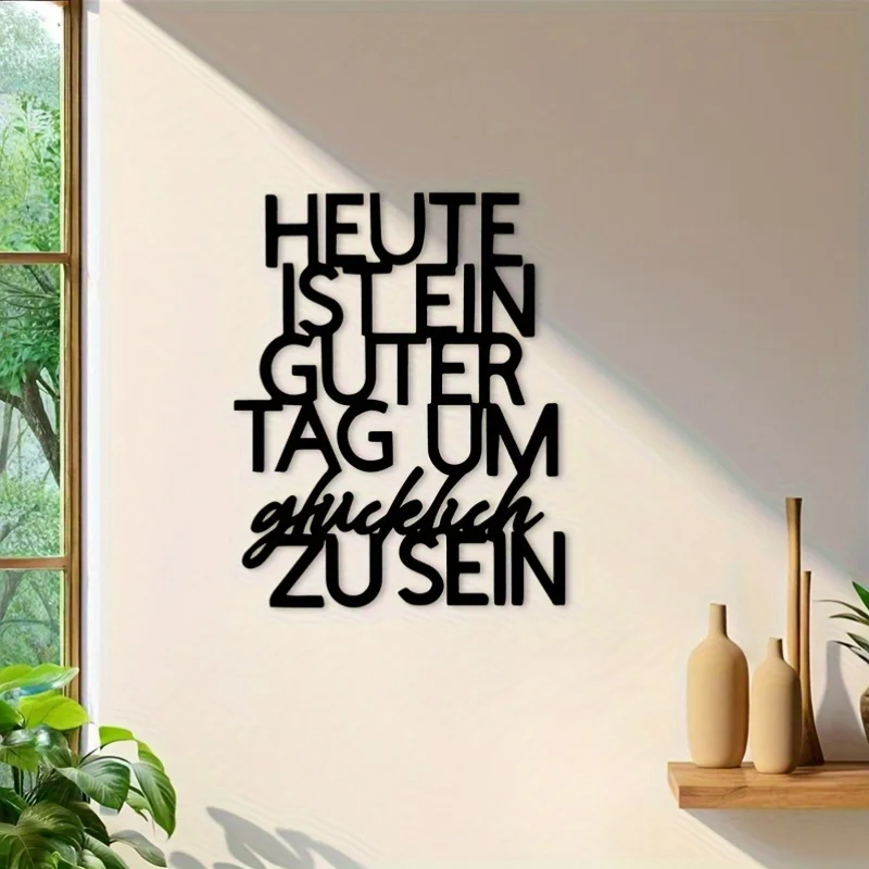 [2D Flach] 3 Different Sizes Rustic Metal German Quote Wall Decor, Inspirational 