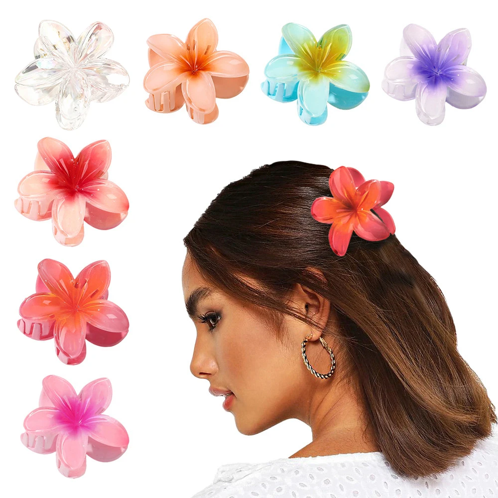 

Fashion Women Flower Hair Claws Vacation Bohemia Egg Flower Hair Clips Barrettes Matte Girls Large Hairpins Hair Accessories