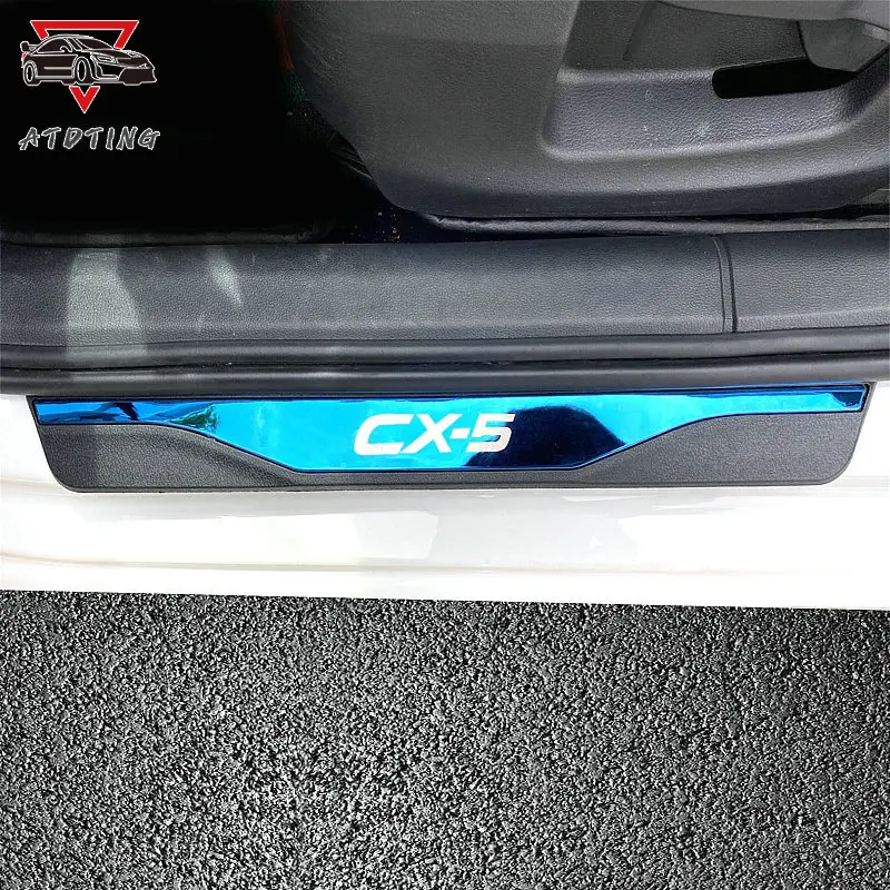 For Mazda CX-5 2022 2020 2015 2016 2018 2019 2013 Stainless Steel Trim Car Door Sill Scuff Pedal Cover Accessories Style