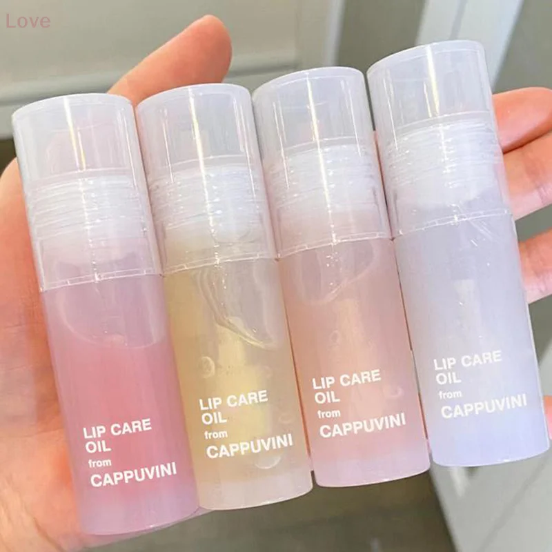 [L&P] Olio per labbra trasparente Lucidalabbra in vetro Senza profumo Non appiccicoso Tinta idratante Paffuta Siero Primer Pennello Applicatore