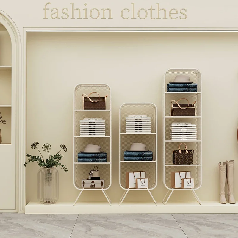 Display Shelf Multi-layer Clothing Store Display Cabinet Creative Display Sample Shelf Cosmetics Storage Shelf