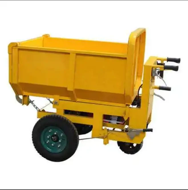 Small scale construction site electric tricycle heavy-duty hand pushed brick bucket car dump machine