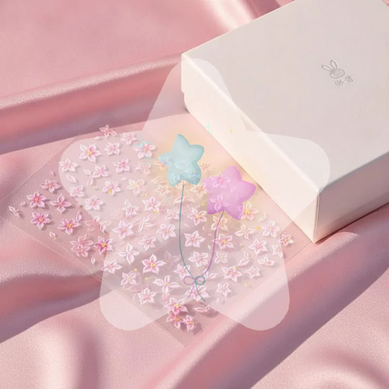 Nail Art Ombre Pink - 5D Ombre Pink Lily Flower Nail