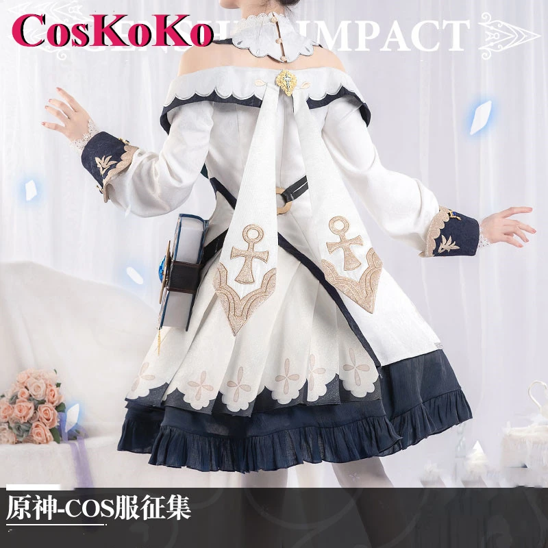 CosKoKo Barbara Cosplay Costume Game Genshin Impact Chaplain Gorgeous Uniform Women Halloween Anime Party Role Play Clothing New