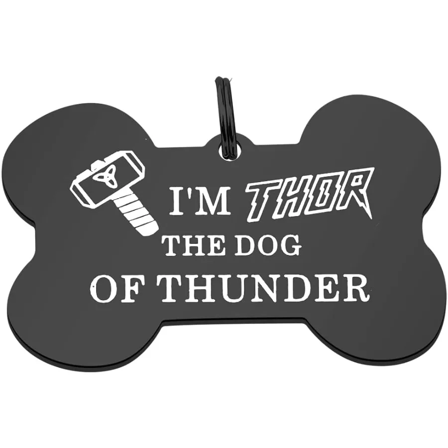 علامات طوق الكلب، هدية البطل، هدية لمحبي الحيوانات الأليفة، علامات مضحكة للكلاب الرعد للحيوانات الأليفة #1