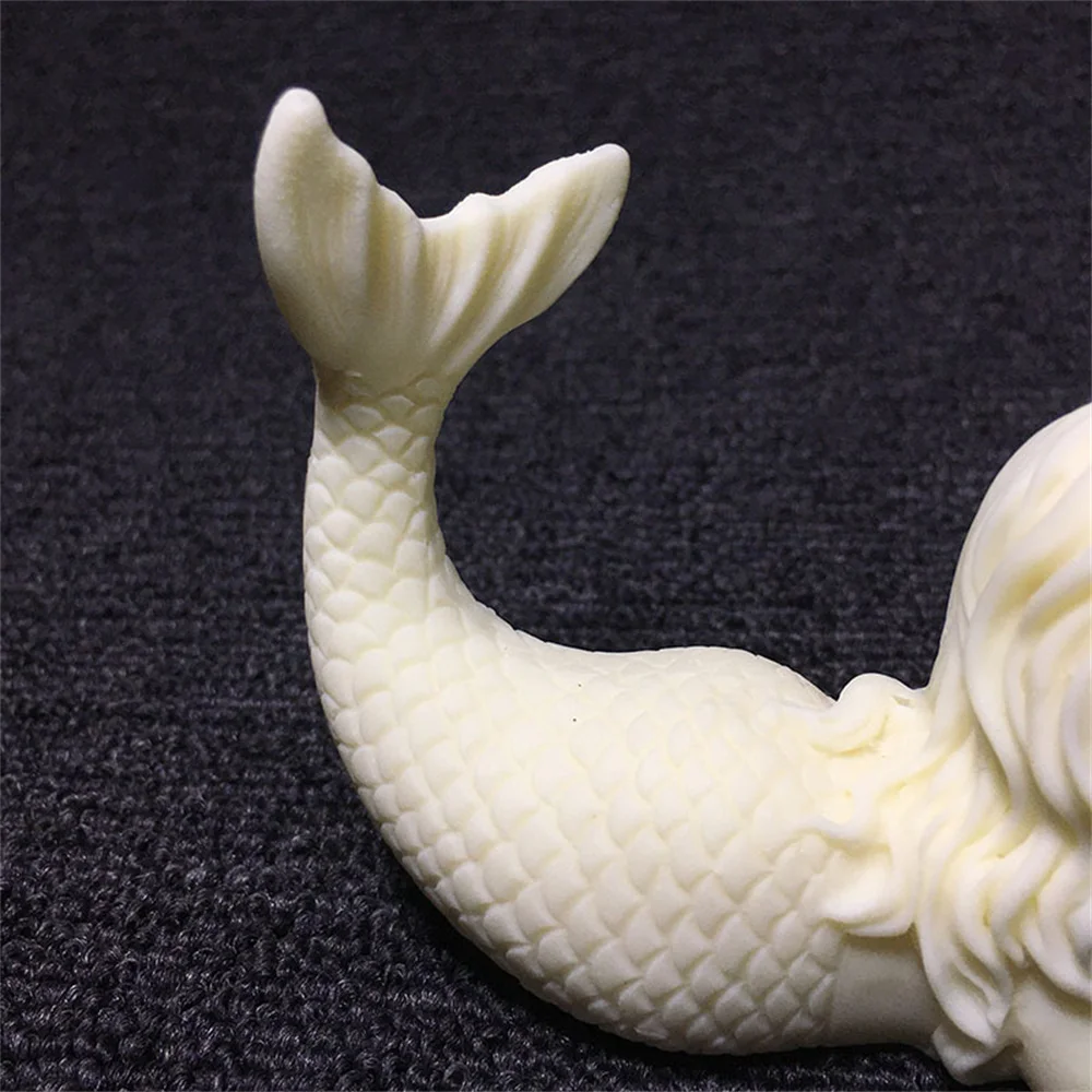 Lvory Fruit Carving Mermaid Princess Home Living Room Desk Tea Pet Arts And Crafts Decoration