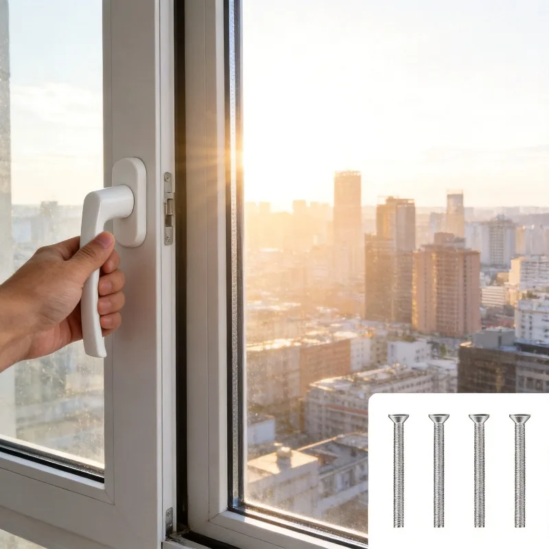 Durable Alloy Plastic Steel Sliding Window Handle White Anti-Slip Door Window Lock Hardware Home Improvement Accessories Kit