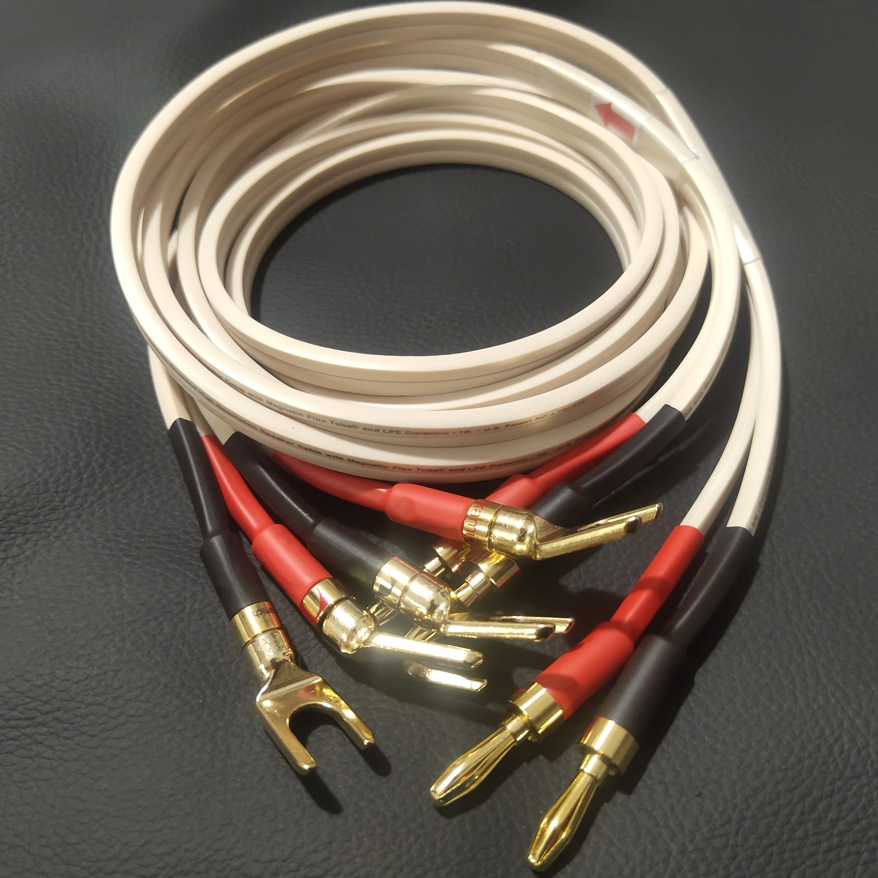 

Low price American monster 5N OFC HIFI speaker cable home theater surround wire car audio speaker soft wire banana&Spades plug