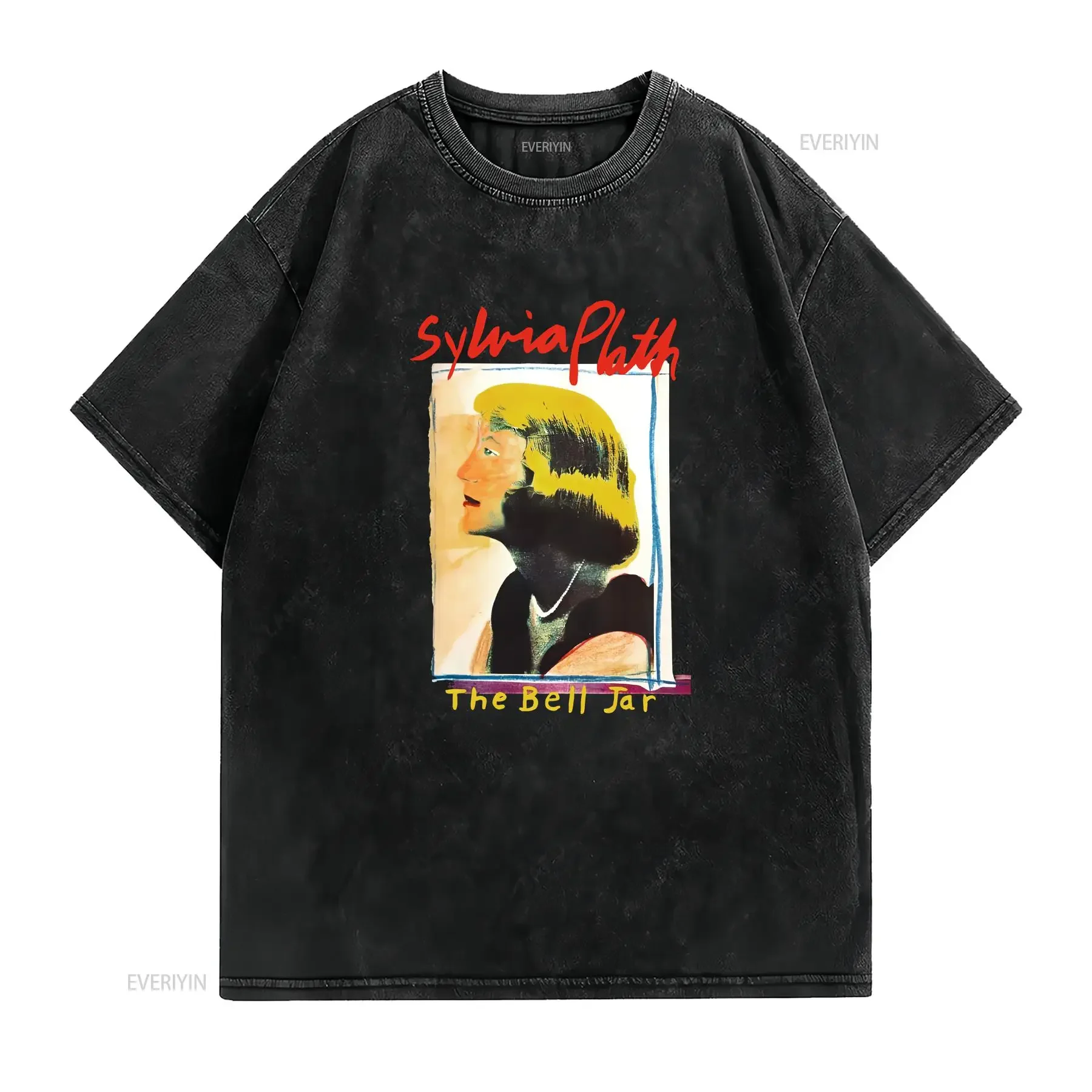 1963 book by sylvia plath the bell jar cover T Shirt vintage Washed graphic streetwear Soft Stylish homme vintage Washed