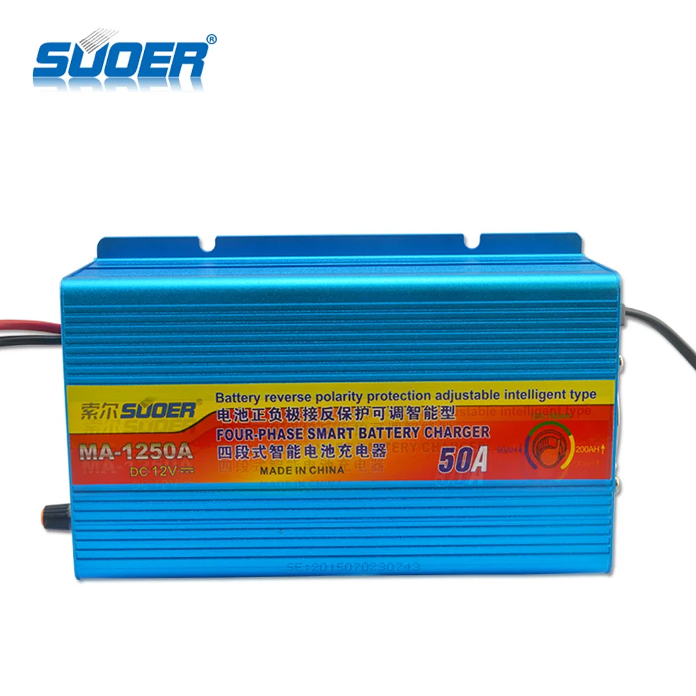 

Suoer 50 AMP 12V portable Four-Phase Charging Mode Auto Smart Battery Charger