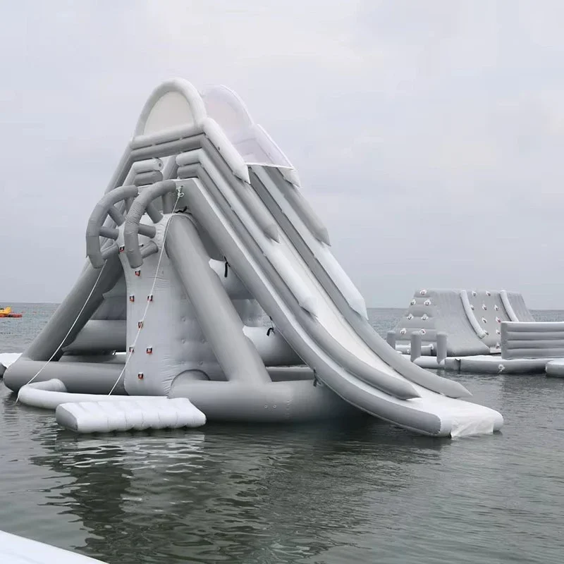 Large Commercial Water Park Swimming Pool Inflatable Obstacle Course Water Slide with PVC Material Factory Direct Sale