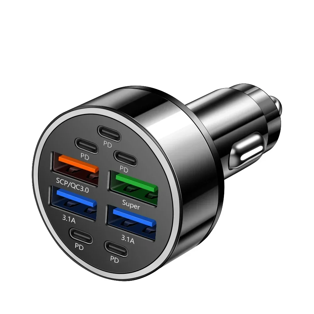 350 W 10 Ports Autoladegerät Schnellladung PD QC3.0 USB C Autotelefonladegerät Typ C Adapter im Auto für iPhone Samsung Huawei Xiaomi