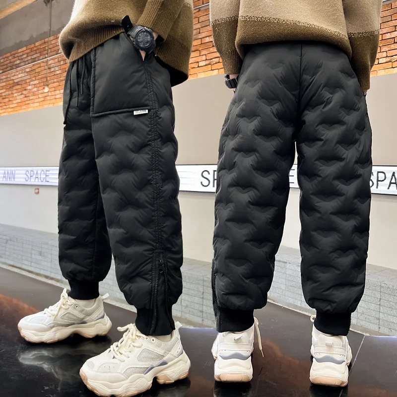 الأولاد شتاء دافئ امبسوول رشاقته طفل Sweatpants يندبروف الدافئة حفظ السراويل الشتاء الملابس الدافئة ركض الصوف مبطن بنطلون