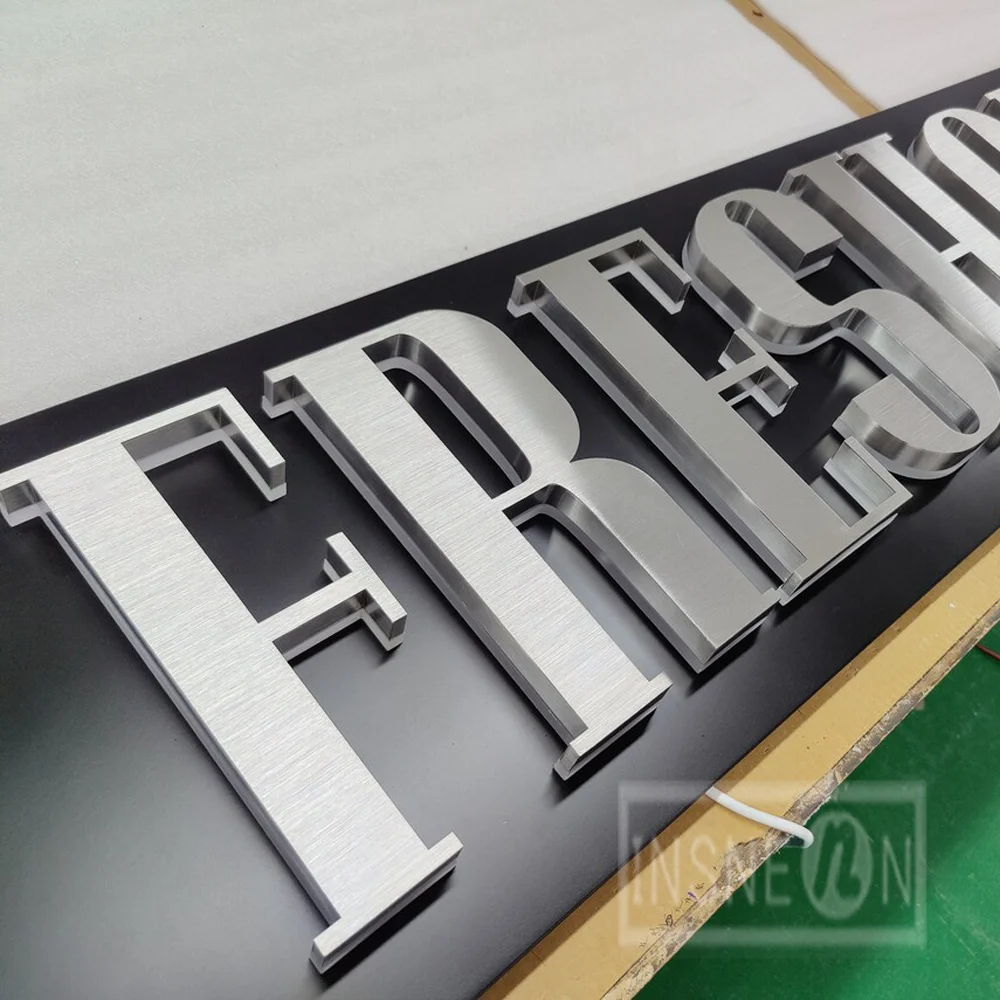 Custom Personalized 3D LED Backlit Letters Sign Metal for Business Outdoor Waterproof Illuminated Advertising Signage