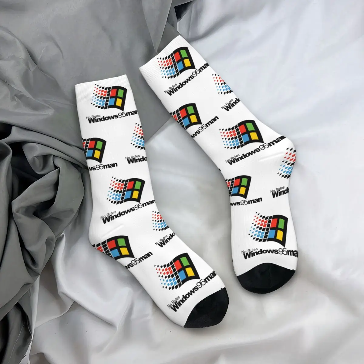 Calcetines con tema de diseño Windows95 para uso informal Calcetines con estampado flexible