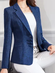 Blazer informal de manga larga para mujer, abrigos elegantes de oficina, moda profesional, negocios, botonadura única, nuevo